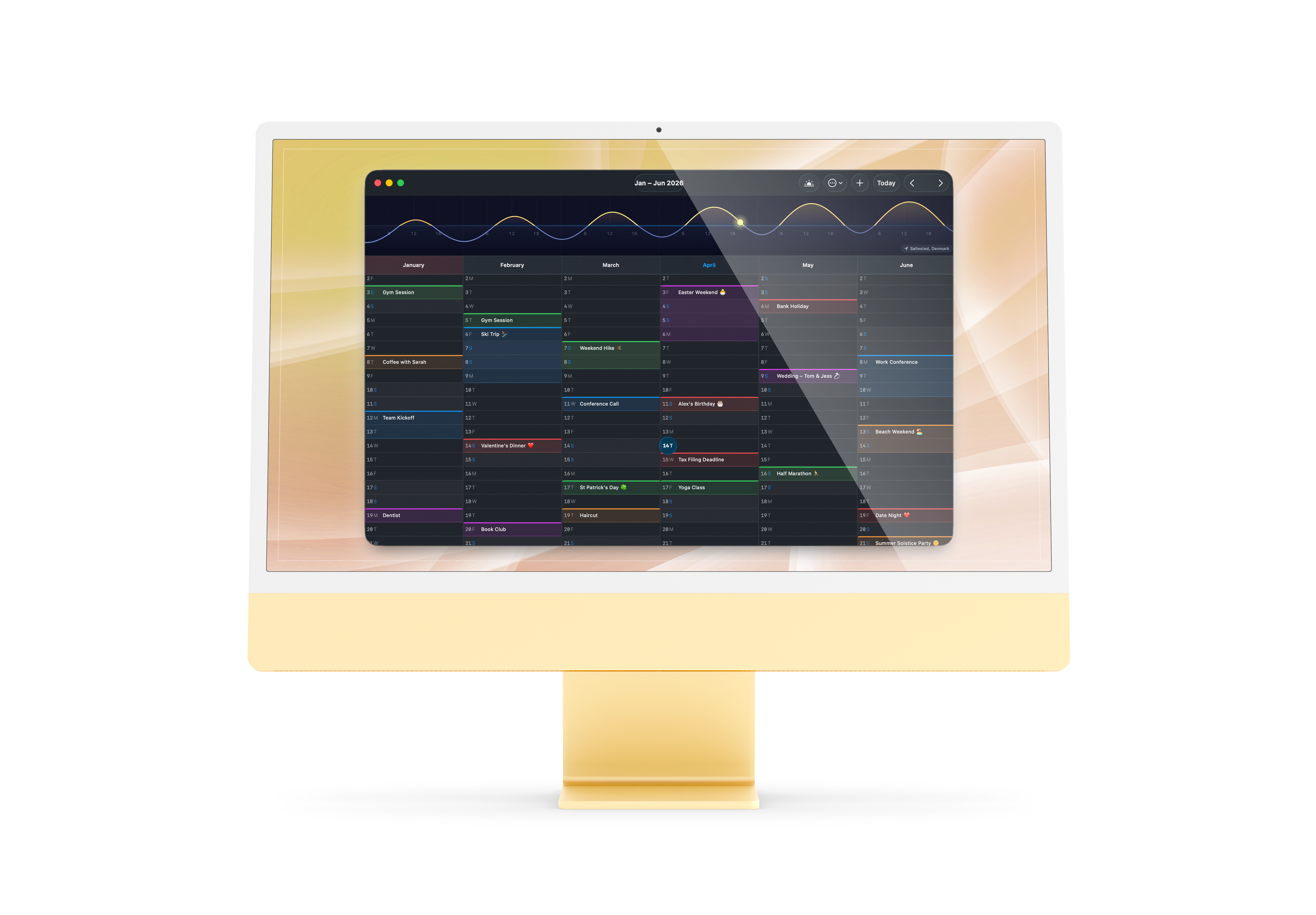 Monthfold multi-month calendar planner